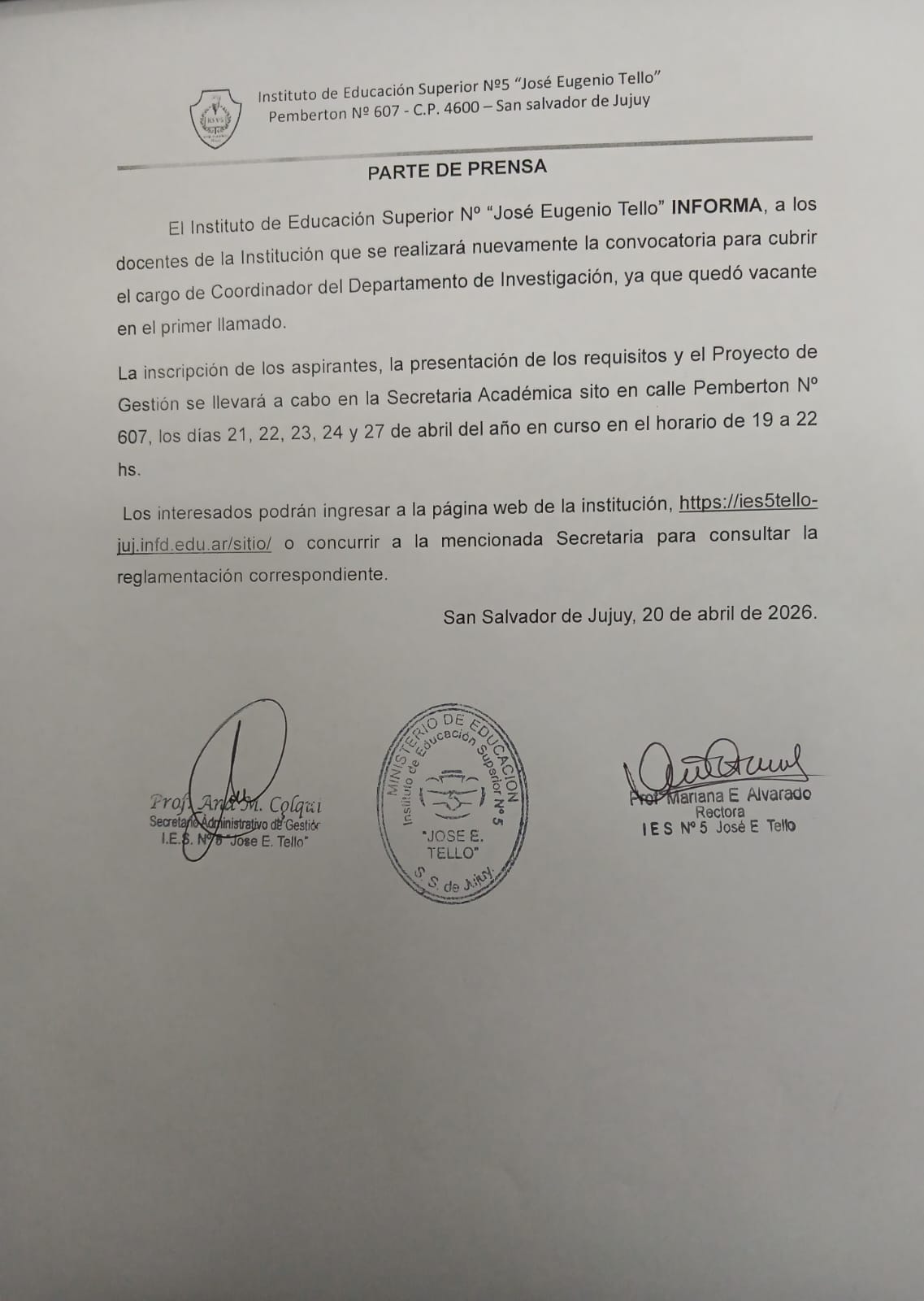 Aviso para estudiantes sobre BEGU 2026