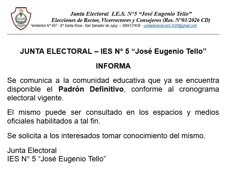 Aviso institucional de exámenes mayo 2026